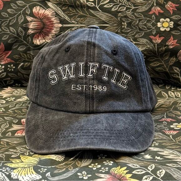 Swiftie Est. 1989 Dad Hat Taylor Swift TTPD Black White Embroidered Baseball Cap - Picture 1 of 5
